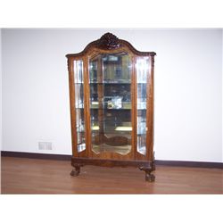 Walnut Chippendale style china cabinet.