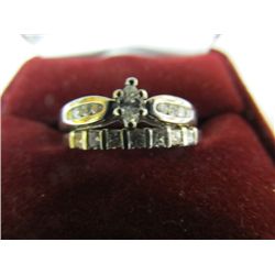 Diamond engagment ring and band.