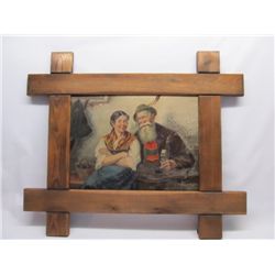 Oil on masonite "European Couple"