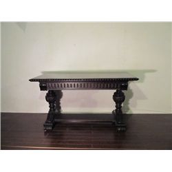 Heavy dark walnut library table.