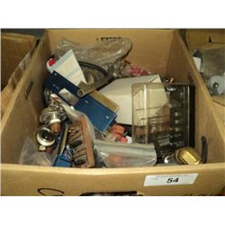 BOX: MISC TEST- RELAYS, CONTACTORS, GAUGES