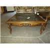 Image 1 : Wood Coffee Table see Lot#153,154 matching ends approx 40" x 40" x H 16 1/2" tall