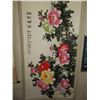 Image 1 : Signed Oriental Wall Floral Scroll On Linen