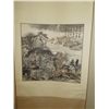 Image 1 : Signed Oriental Wall Hanger On Linen