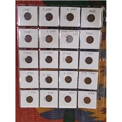 Wheat Back Pennies (20) 1929, 1937, 1939, 1939S, 2-1940S, 1940D,  1940, 1941S, 1941D, 1942S, 1942D, 