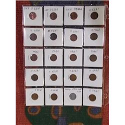 Wheat Back Pennies (20)1941S, WW11 1943 Steel, 1944S, 1946S, 1947S,  1949S, 1952S, 1953S, 1942, 1946