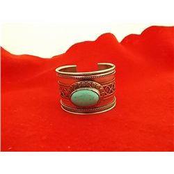 Silver & Turquoise Costume Cuff Bracelet