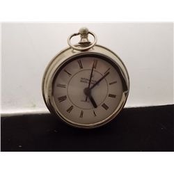 International Silver Company Travel Clock Quartz Clock ox. Approx. 4in round