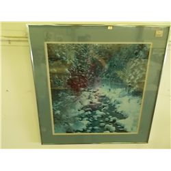 Snow Scene Picture In Silver Fram approx 25 x 26