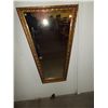 Image 1 : Large Gold Framed Mirror approx top 24" wide x 36" long, bottom 12  1/2" wide