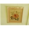 Image 1 : Pink Large Floral Picture Under Glass approx 25 x 27