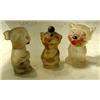 Image 1 : Three frosted glass Bonzo perfume bottles