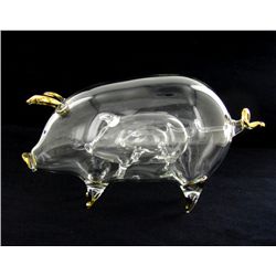 Handcrafted Glass Gilded PiginaPiginaPig (DEC-394)