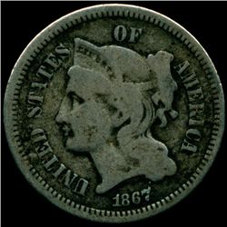 1867 Nickel 3c F/VG (COI-10413)