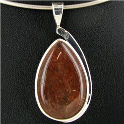 49.35twc Red Moss Agate Sterling Pendant (JEW-3928)