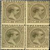 Image 1 : 1890 Philippines 2.5c Alfonso 4 Block Error (STM-0493)