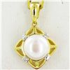 Image 2 : 51.9ct FW Pearl Lab Diamond Yel. Gold Vermeil on Sterling Set (JEW-4161)