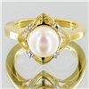 Image 3 : 51.9ct FW Pearl Lab Diamond Yel. Gold Vermeil on Sterling Set (JEW-4161)