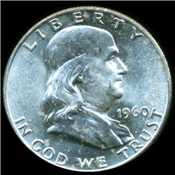 1960D Franklin Silver Half MS64/65 Full Bell Lines (COI-10562)
