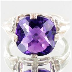 22.85twc Natural Amethyst Sterling Ring (JEW-4012)