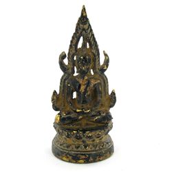 Antique Serpent Framed Gilded Bronze Buddha (ANT-1975)