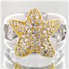 Image 1 : 42.93twc Lab Diamond White/Yellow Gold Vermeil/925 Ring (JEW-3966)