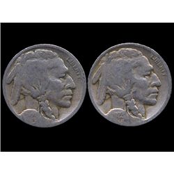 1923P/S Buffalo Nickel Better Circulated Pair (COI-7599)