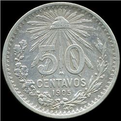 1905 Mexico 50c XF (COI-10068)