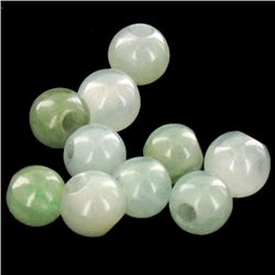 18.7ct Burma Jade Round Beads 10Pcs (GEM-26920)