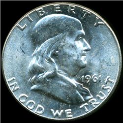 1961 Franklin Silver Half MS64/65 Overweight ERROR (COI-10500)