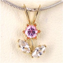 1.51twc CZ 14k Gold Pendant (JEW-2924)
