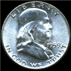 1959 Franklin Silver Half MS64/65 FBL (COI-10459)