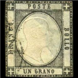 1861 RARE Italy Neapolitan 1g Stamp (STM-1153)