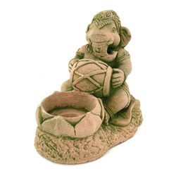 Handcrafted Cast Sandstone Ganesh Candle Holder (CLB-1037)