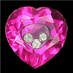 2.6ct Natural Diamond 18k Gold & Lab Rubelite (GEM-16429)