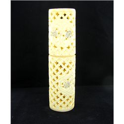 Chinese Handcarved Bone Scroll Tube (CLB-851)