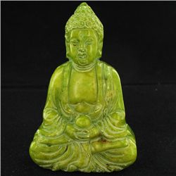 300ct Handcarved Green Jade Buddha Pendant (CLB-1069)