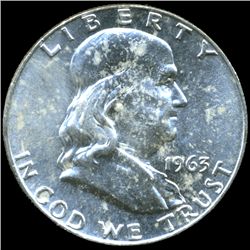 1963D Franklin Silver Half MS64/65 FBL  (COI-10604)