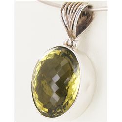 120twc Lemon Citrine Sterling Pendant (JEW-3364)