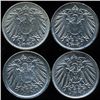 Image 1 : 1920A/J/F Germany 5pf VF/AU 4Pcs (COI-9827)