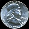 Image 1 : 1958 Franklin Silver Half MS64/65 Rare Reverse (COI-10439)