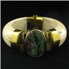 Image 1 : 690ct Bone & Ruby Zosite Bangle Bracelet (JEW-3848)