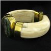 Image 2 : 690ct Bone & Ruby Zosite Bangle Bracelet (JEW-3848)