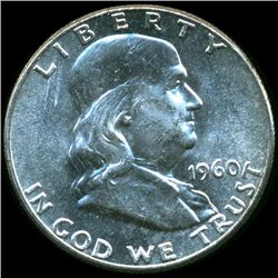 1960 Franklin Silver Half MS63/64FBL Underweight ERROR (COI-10485)