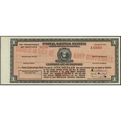 U.S. Postal Savings System -CD.