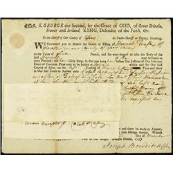U.S. MA. Colonial Document w/ RM3 IR
