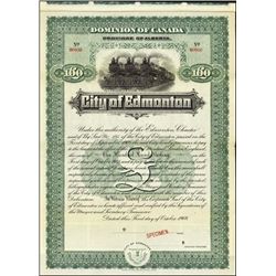 Canada. City of Edmonton. Alberta Bond