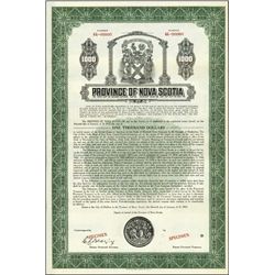 Canada. Province of Nova Scotia Bond