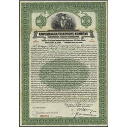 Denmark. Copenhagen Telephone Co. Bond