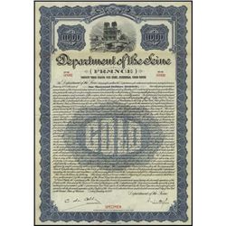 France. Department of the Seine Bond